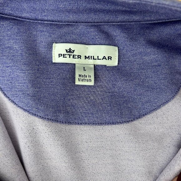 Peter Millar Perth Performance 1/4 Zip Pullover Mens L Purple Quarter Zip Golf - Picture 6 of 10